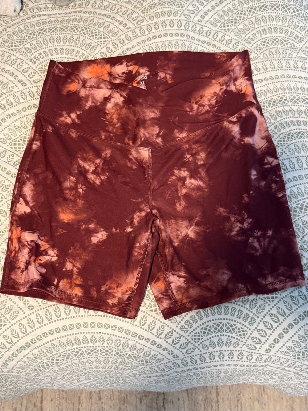 DSG Maroon Tie-Dye Bike Shorts